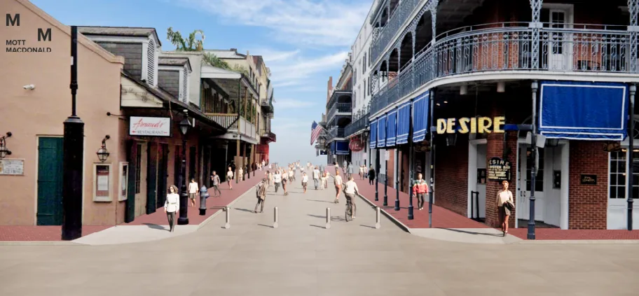Bourbon Street bollard yenileme projesi görseli